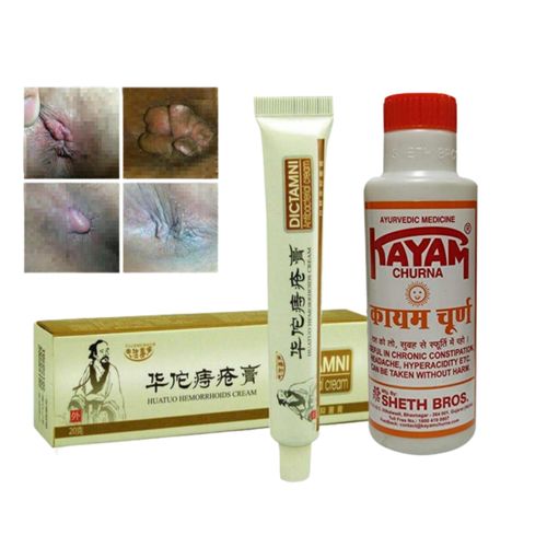Dictamni Powerful Chines Hemorrhoids Cream & Kayam Churna, Constipation / Hemorrhoids Pack.