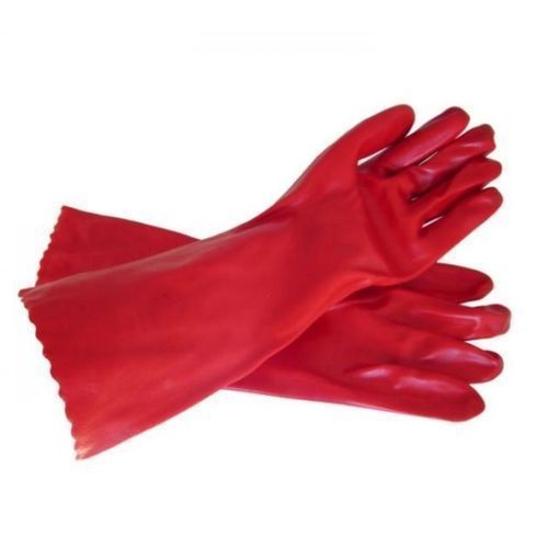 Pvc Chemical Resistant Gloves - Red