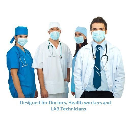 Medical 50 Pc 3 Layer Disposable Medical Face Masks with Medical Filter- Blue ,White