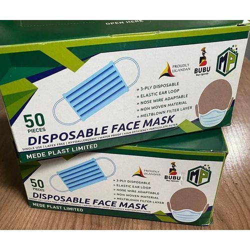 Medical 50 Pc 3 Layer Disposable Medical Face Masks with Medical Filter- Blue ,White