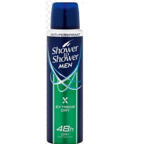 Shower to Shower 2 in 1 Men Roll-On 50ml Extreme Dry Mens Body Deodorant Spray 150ml