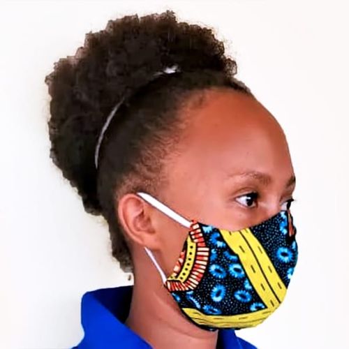 Cotton Kitenge Face mask-Brilliant mult Colours.