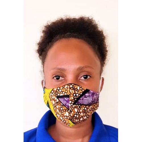 Cotton Kitenge Face mask-Brilliant mult Colours.