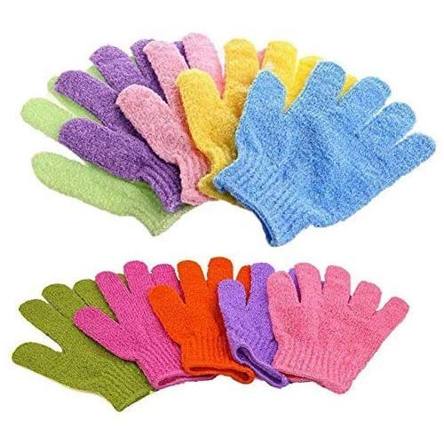 5 Pairs of Exfoliating Gloves- Mixed colors