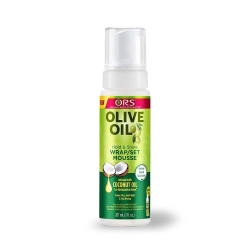 Ors Olive Oil Hold & Shine Wrap Set Mousse Infused with Coconut Oil for Restorative Shine