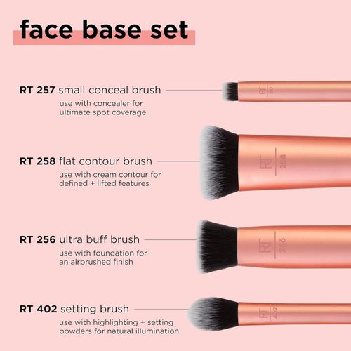 Real Technique  Brushes Set (Everyday Essentials, Enhanced Eye, Flawless Base).Professional All In One Brushes For Every Occasion Set