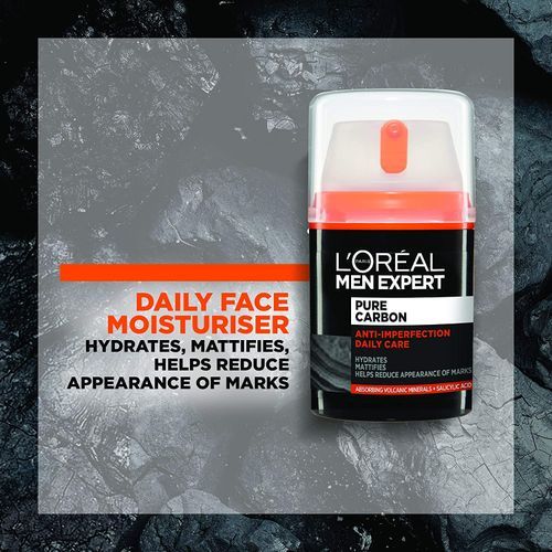 L'Oreal Men's Pure Carbon Anti Imperfection Daily Care Face Cream, 50ml