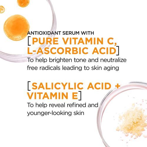L'Oreal Revitalift 12% Pure Vitamin C Serum, Vitamin E, Salicylic Acid, Moisturizing, Smoothing & Brightening, 30ml