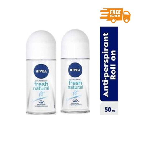 NIVEA Deo Roll On Fresh Natural Ap 50ml 2PACK