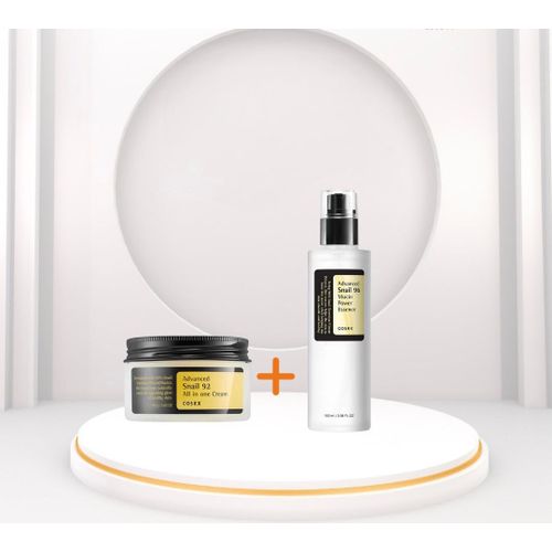 Cosrx Glass Skin Starter Set, Advanced Snail 96 Mucin Power Essence (3.38 fl.oz*2) & R Cream Mini (0.1 oz), Daily Hydrating & Firming Skincare Kit for Beginners, Gift Set,&nbsp;Korean&nbsp;Skincare