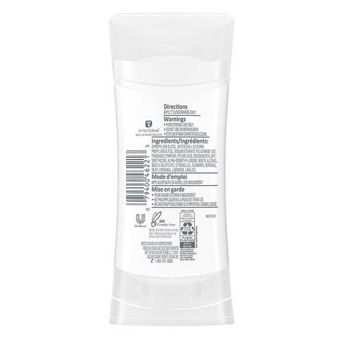 Dove 0% Aluminum Deodorant Stick Cucumber And Green Tea - 2.6 Oz