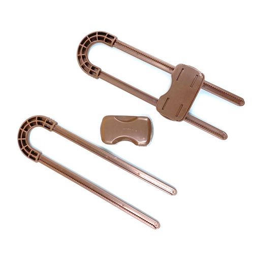 U-Shaped Lock Child Safety Cabinet Latches Anti-opening Cabinet Door Refrigerator Lock Buckle for Home Bedroom Safety Lock,Coffee,1PCS NO5112