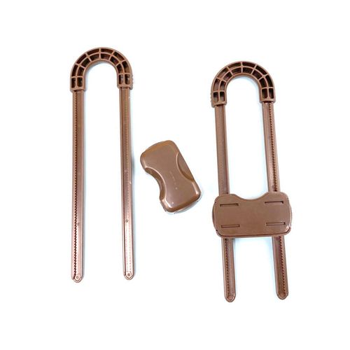 U-Shaped Lock Child Safety Cabinet Latches Anti-opening Cabinet Door Refrigerator Lock Buckle for Home Bedroom Safety Lock,Coffee,1PCS NO5112