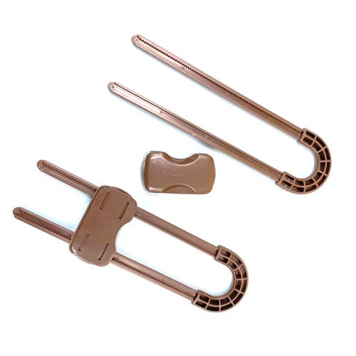 U-Shaped Lock Child Safety Cabinet Latches Anti-opening Cabinet Door Refrigerator Lock Buckle for Home Bedroom Safety Lock,Coffee,1PCS NO5112