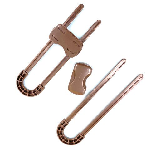 U-Shaped Lock Child Safety Cabinet Latches Anti-opening Cabinet Door Refrigerator Lock Buckle for Home Bedroom Safety Lock,Coffee,1PCS NO5112