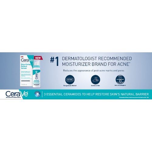 Cerave Resurfacing, Brightening Serum With Retinol For Post-Acne Marks And Skin Texture, 1oz