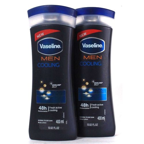 Vaseline Men Fresh Active Cooling Normal To Dry Skin Body Lotion Aset Of 2