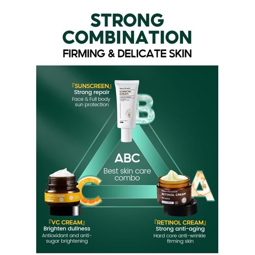 The Ordinary Anti-aging Sunblock Set Retinol Cream Whitening Sunblock Vitamin C Fading Spot Reduce Freckle 3pcs