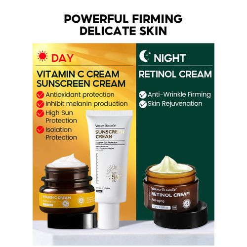The Ordinary Anti-aging Sunblock Set Retinol Cream Whitening Sunblock Vitamin C Fading Spot Reduce Freckle 3pcs