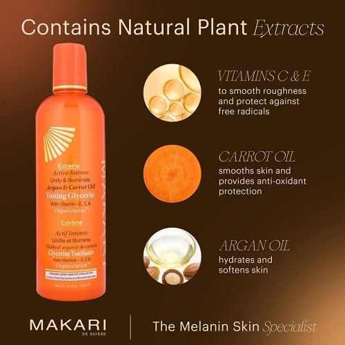 Makari Extreme Carrot & Argan Oil Skin Toning Body Glycerin- 16.8oz