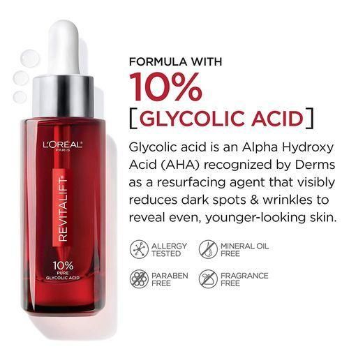 L'Oreal L’Oreal Revitalift Glycolic Acid Peel Serum - Evens Tone, Reduces Wrinkles, Exfoliates With Aloe, 1 Oz