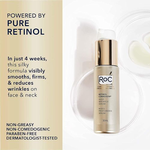 Retinol Correxion Deep Wrinkle Retinol Face Serum With Ascorbic Acid For Fine Lines, Dark Spots, Acne Scars, 1oz