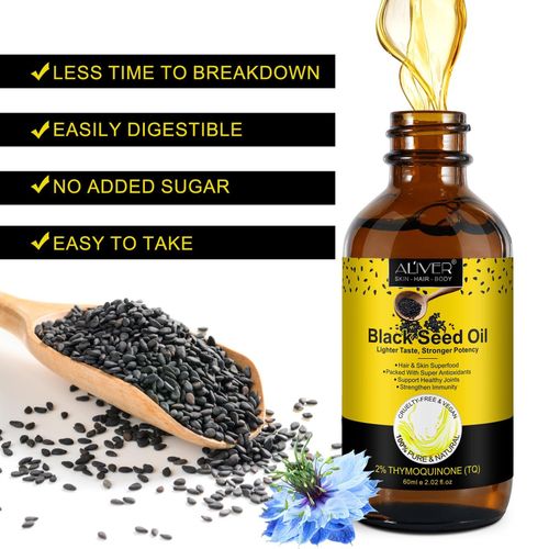 Organic Black Seed Oil for Hair Growth, Skin, Face, Massage, and Essential Oils