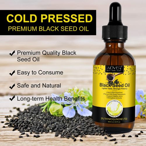Organic Black Seed Oil for Hair Growth, Skin, Face, Massage, and Essential Oils