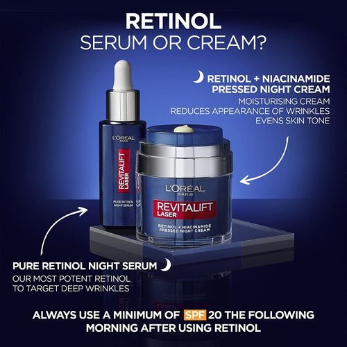 L'Oreal Revitalift Laser Renew Retinol + Niacinamide Pressed Night Cream, 50ml
