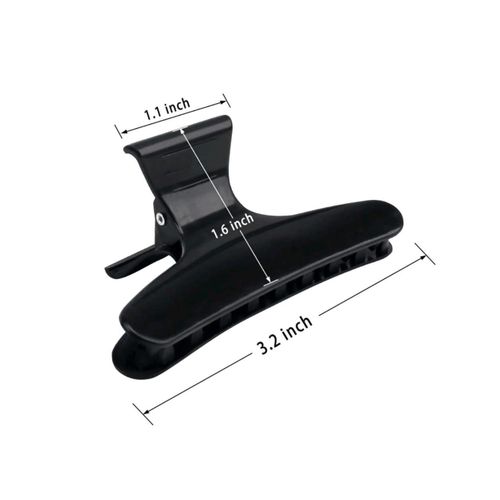12 pcs Black Butterfly Style Hair Clips For Styling, washing, Sectioning, Cutting and Coloring