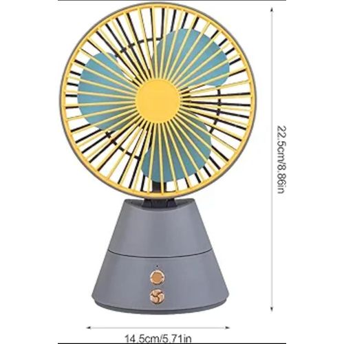 180 Degrees Rotating Head Table Fan Gray Colour