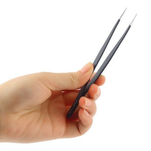 Tweezer Tool Rhinestones Gem Decor Eyelash - Black