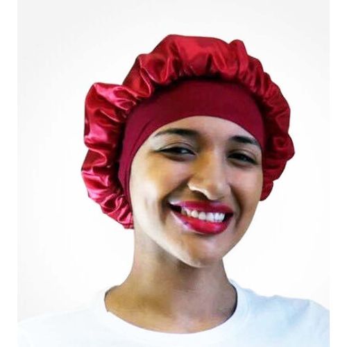 Hair Cover Bonnet Sleep Cap Wide Head Band Sleep Cap Hat - Maroon