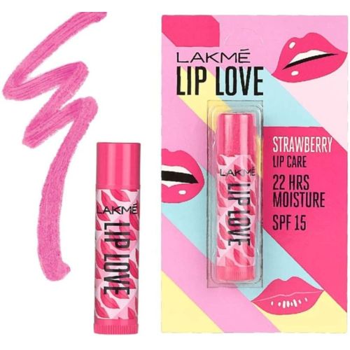 Lakme Lip Love Chapstick Strawberry SPF 15, 4.5g