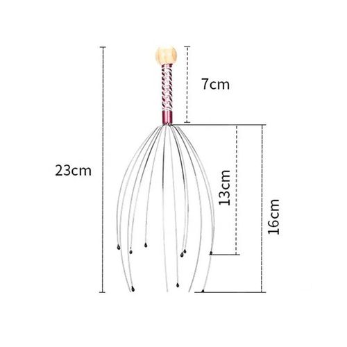 Scalp Massager Handheld Therapeutic Head Scratcher Steel Wire Head