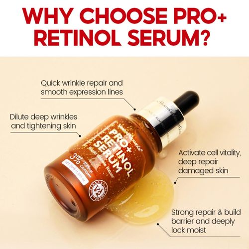 Retinol Serum Pro+ 30ml Rapid Wrinkle Repair, Strengthen Anti-Aging, Accelerate Fade Wrinkles, Infused Anti-Aging Benefits Hydrating Reduces Hyperpigmentation Improve Skin Texture