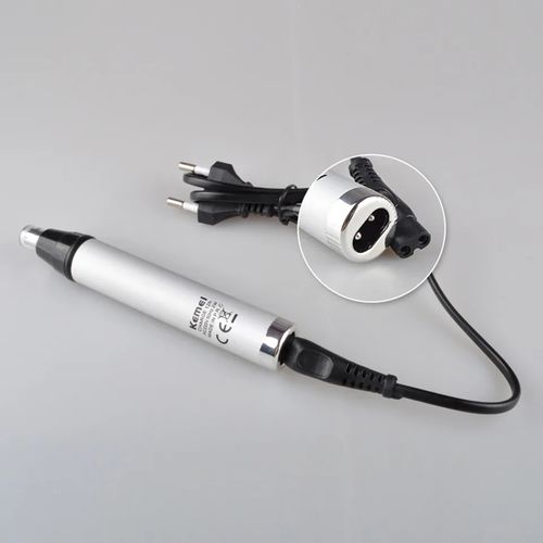 Kemei 3 In1 Electric Nose Ear Trimmer For Men Rechargeable Shaver Hair Removal Eyebrow Trimer Face Shaving Machine Men's Shaving Machine- Silver.