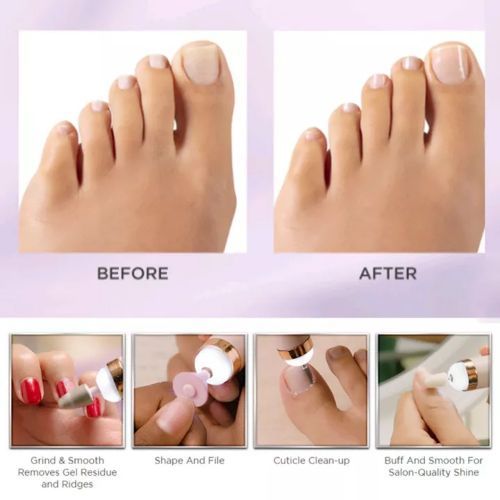 5-in-1 Electric Pedicure And Manicure Nail Drill File Grinder Grooming Kit Includes Callus Remover, Pink.