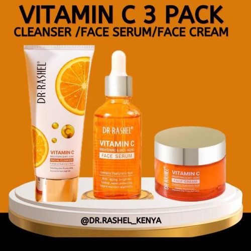 Dr Rashel Vitamin C 3 Pack Set Cleasner Serum cream