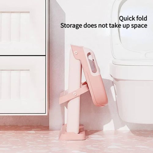 Baby Toddler Toilet Seat with Step Stool Foldable Potty Training Toilet Seat for Kids Boys Girls with Detachable Padded Cushion Potty Training Seat with Foldable Ladder Adjustable Footrest