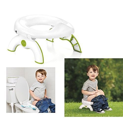 2 In 1 Go Potty Training/Travel Toilet Toddler Seat With 3 Free Disposal Bags - White.