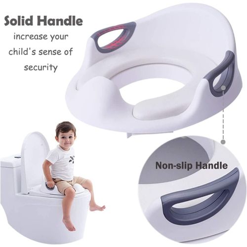 Potty Training Toddler Toilet Seat with One Cushion, Safety Handles
