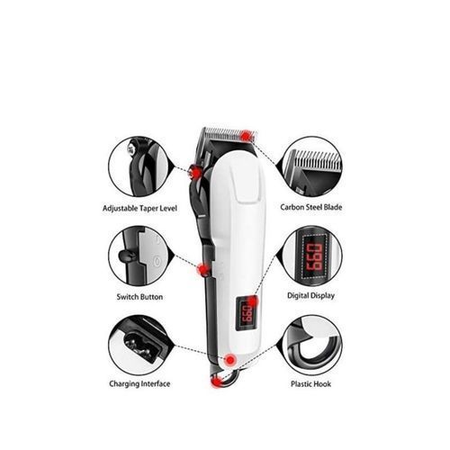 Sokany Rechargeable Cordless Shaving Machine Clipper Hair Beard Shaver - White