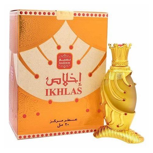 Naseem Ikhlas Concentrated Perfume Oil Alcohol Free - Fresh Floral Patchouli Perfume - Long Lasting Arabian Perfume Oil for Men 0.67 Fl Oz