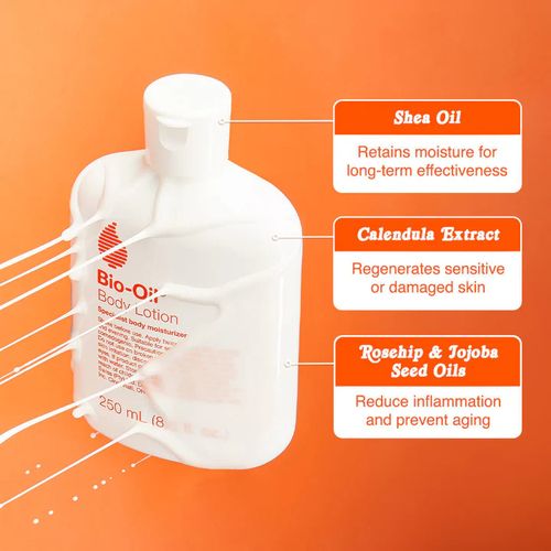 Bio Oil Moisturizing Body Lotion(250ml) For Dry Skin, Ultra-Lightweight High-Oil Hydration, With Jojoba/Rosehip/Shea Oil, And Hyaluronic Acid 250ml