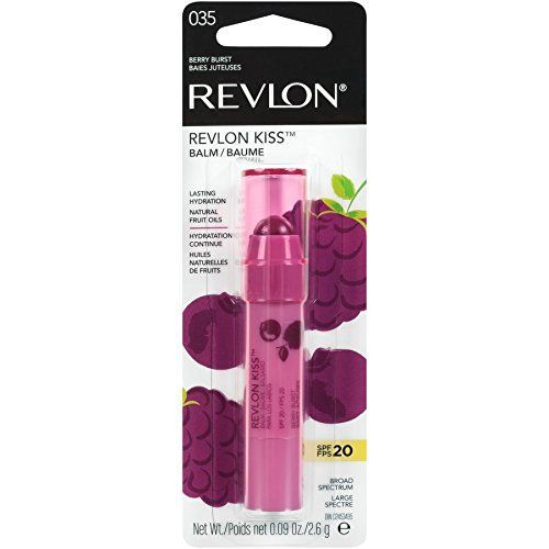 Revlon Kiss Hydrating Lip Balm, With Natural Fruit Oils SPF 20, Berry Burst, 2.6g