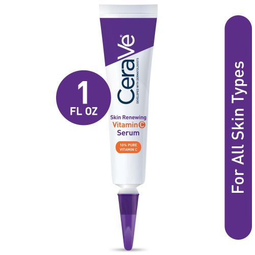 Cerave Vitamin C Serum For Face With Hyaluronic Acid, Skin Brightening Serum, 1oz