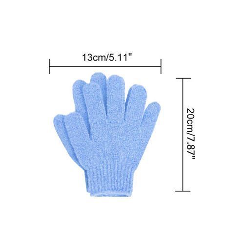 1 Pair Exfoliating Gloves Soft Smooth Texture Nylon-Blue
