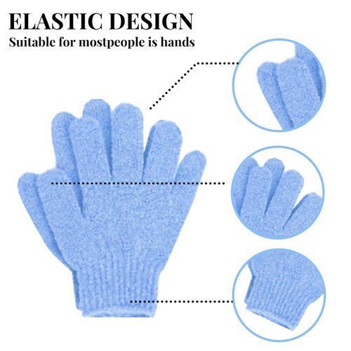 1 Pair Exfoliating Gloves Soft Smooth Texture Nylon-Blue