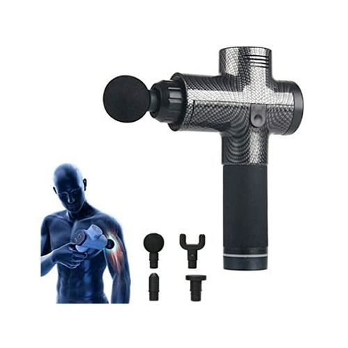 Other 4 Head Tissue Profesional Handheld Electric Massage Gun Fitness Muscle Relax Neck Body Relaxation Abs Medium Fascial Gun - Black